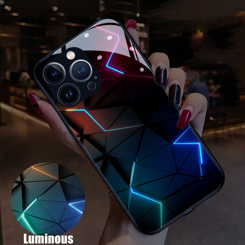 Handyhülle – Stilvolle leuchtende LED-Glasabdeckung für Samsung-Handys