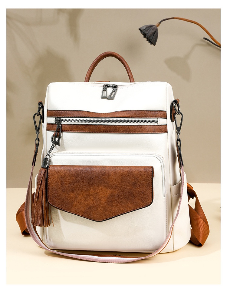 Damenrucksack – Weiß und Braun