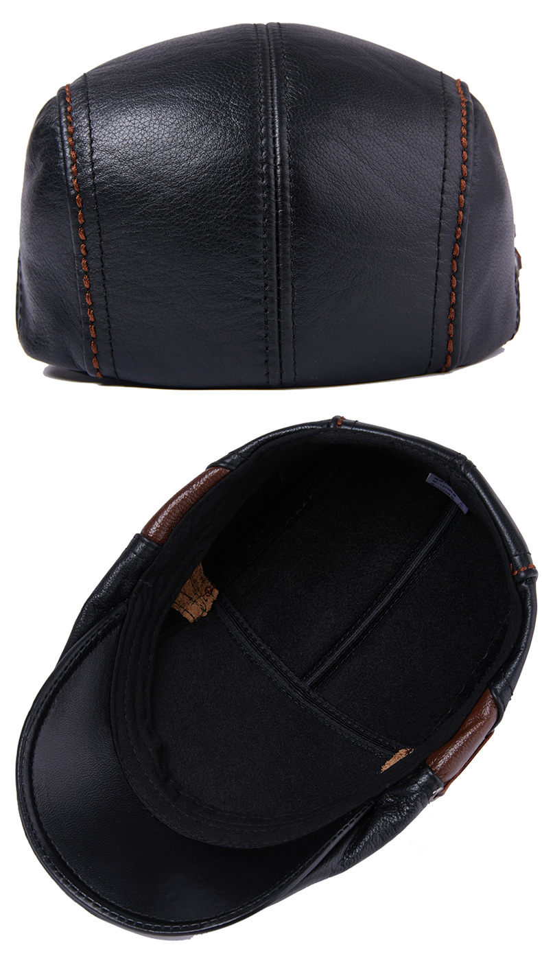 Flat Cap – Férfi stílusos klasszikus - Valódi bőr