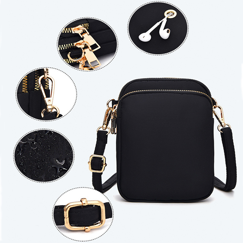 Kleine schwarze Umhängetasche für Handys für Damen Kleine schwarze Umhängetasche für Handys für Damen