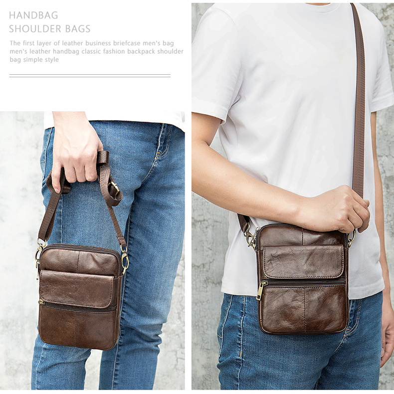 Men’s Leather Crossbody Bag – Sleek Small Everyday Bag