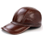 Men’s Leather Cap – Stylish Brown Baseball Cap Men’s brown leather baseball cap