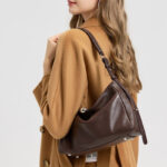 Women’s Leather Shoulder Bag – Timeless Minimalist Style brown leather shoulder bag women minimalist neutral design