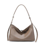 Women’s Leather Shoulder Bag – Timeless Minimalist Style Khaki Minimalist Leather Shoulder Bag for Women
