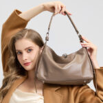 Women’s Leather Shoulder Bag – Timeless Minimalist Style women's leather shoulder bag khaki minimalist everyday style