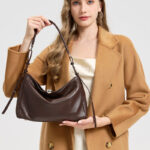 Women’s Leather Shoulder Bag – Timeless Minimalist Style women's minimalist leather shoulder bag side view elegant shape
